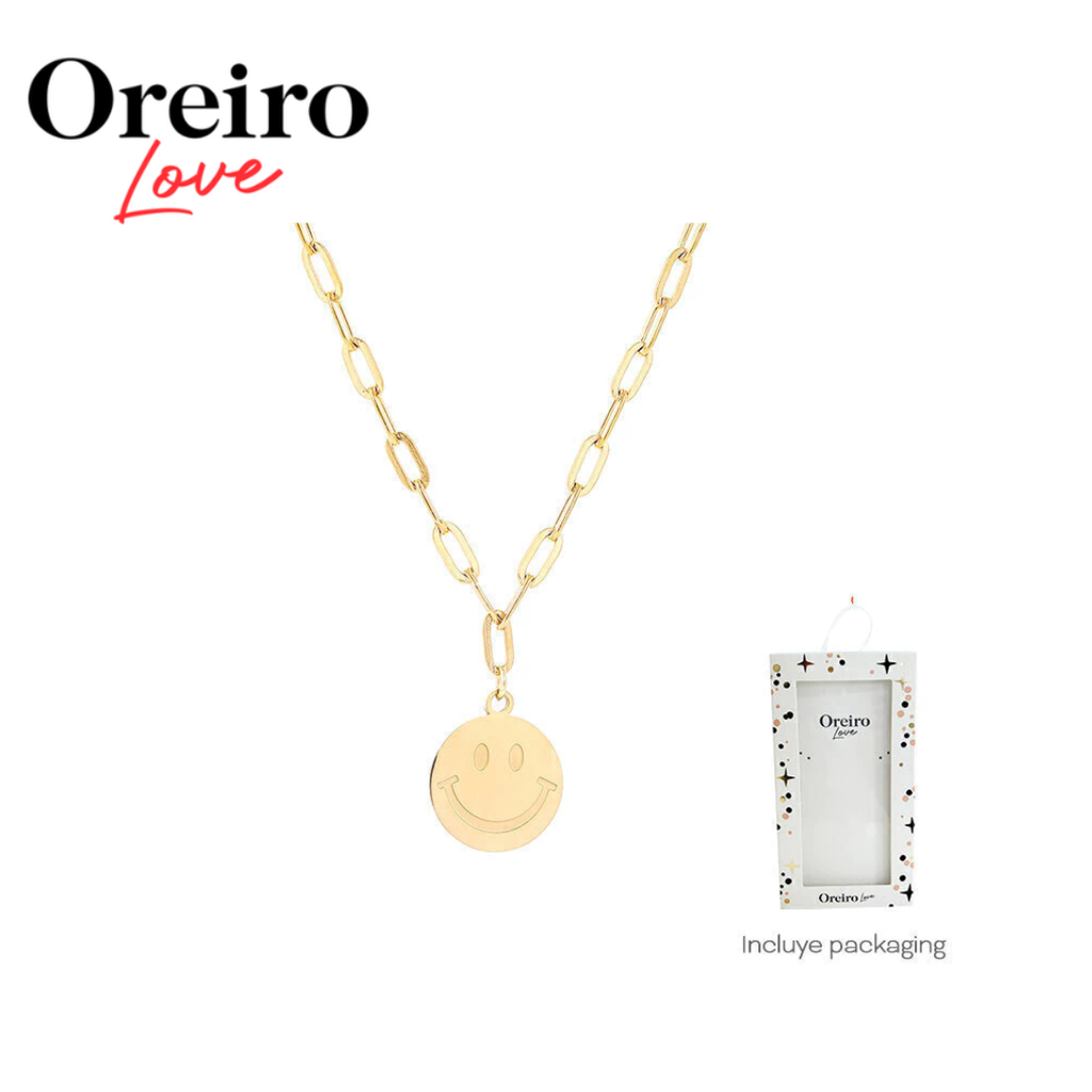 COLLAR LAS OREIRO CARITA DORADO CON PACKAGING