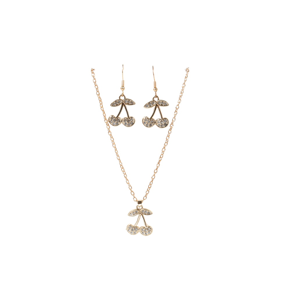SET COLLAR + AROS DORADO CHERRY