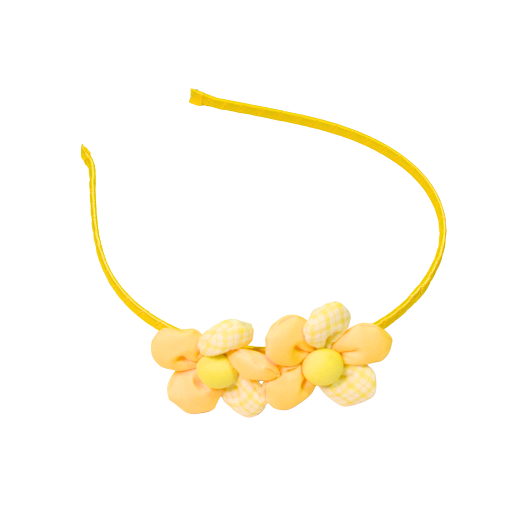 VINCHA DIADEMA CON APLIQUES DE FLORES