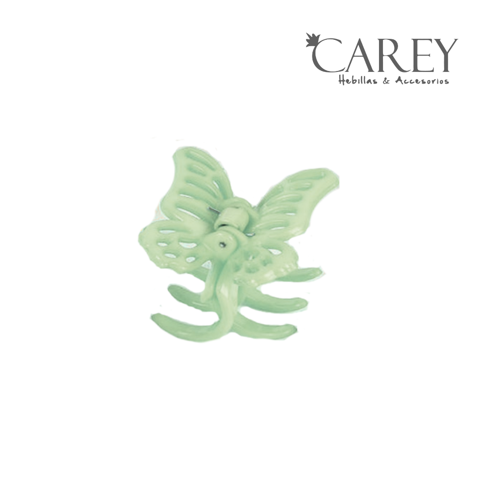 BROCHE PINZA CAREY MARIPOSA 3 DIENTES BRILLO