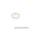 ANILLO ACERO BLANCO CON HOJAS