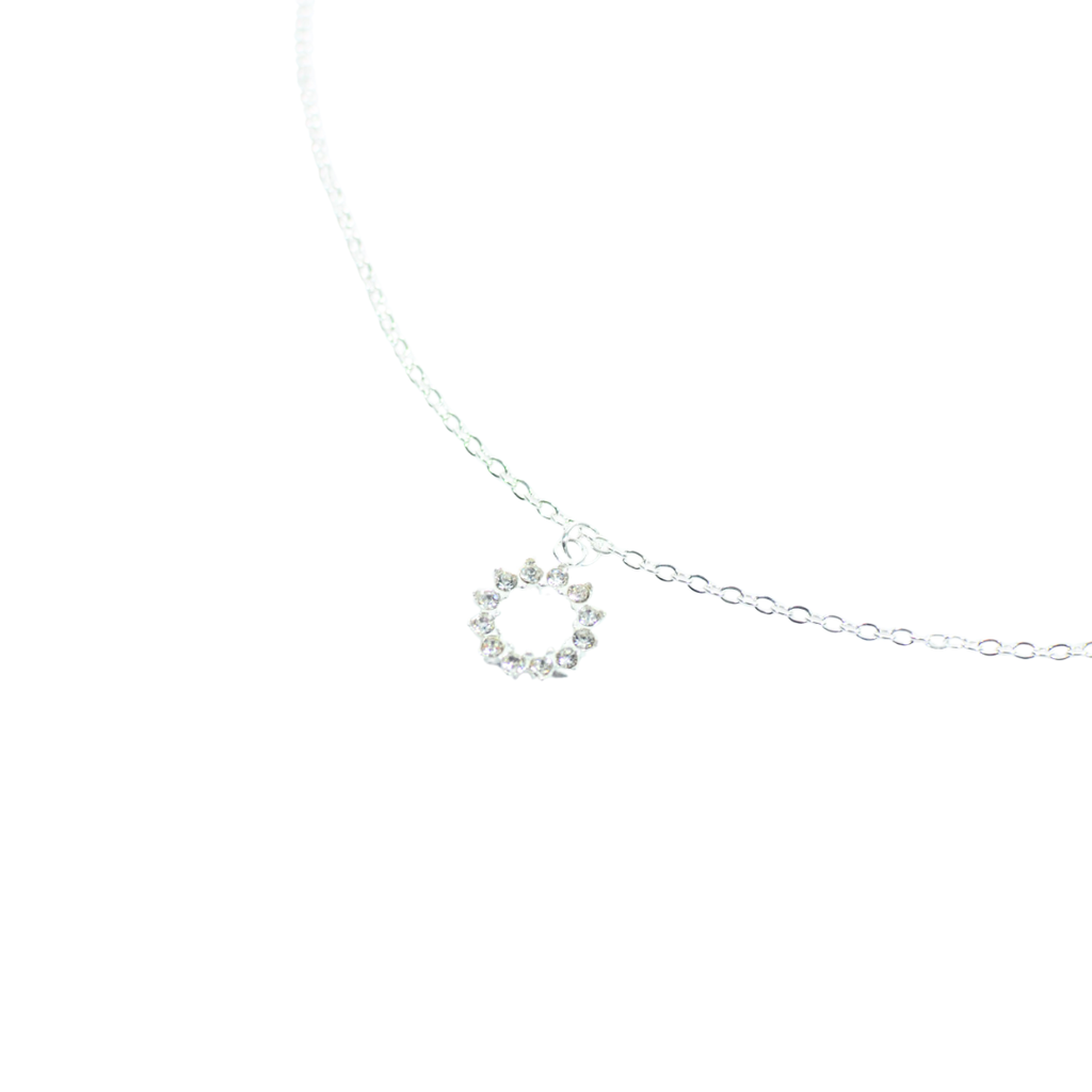 COLLAR ACERO DIJE CIRCULO CON STRASS