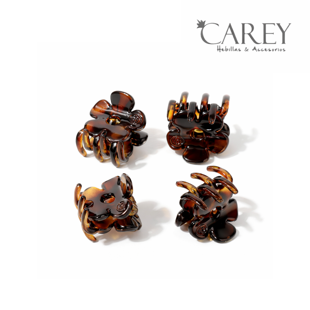 SET BROCHE PINZA X4 MINI FLOR CAREY