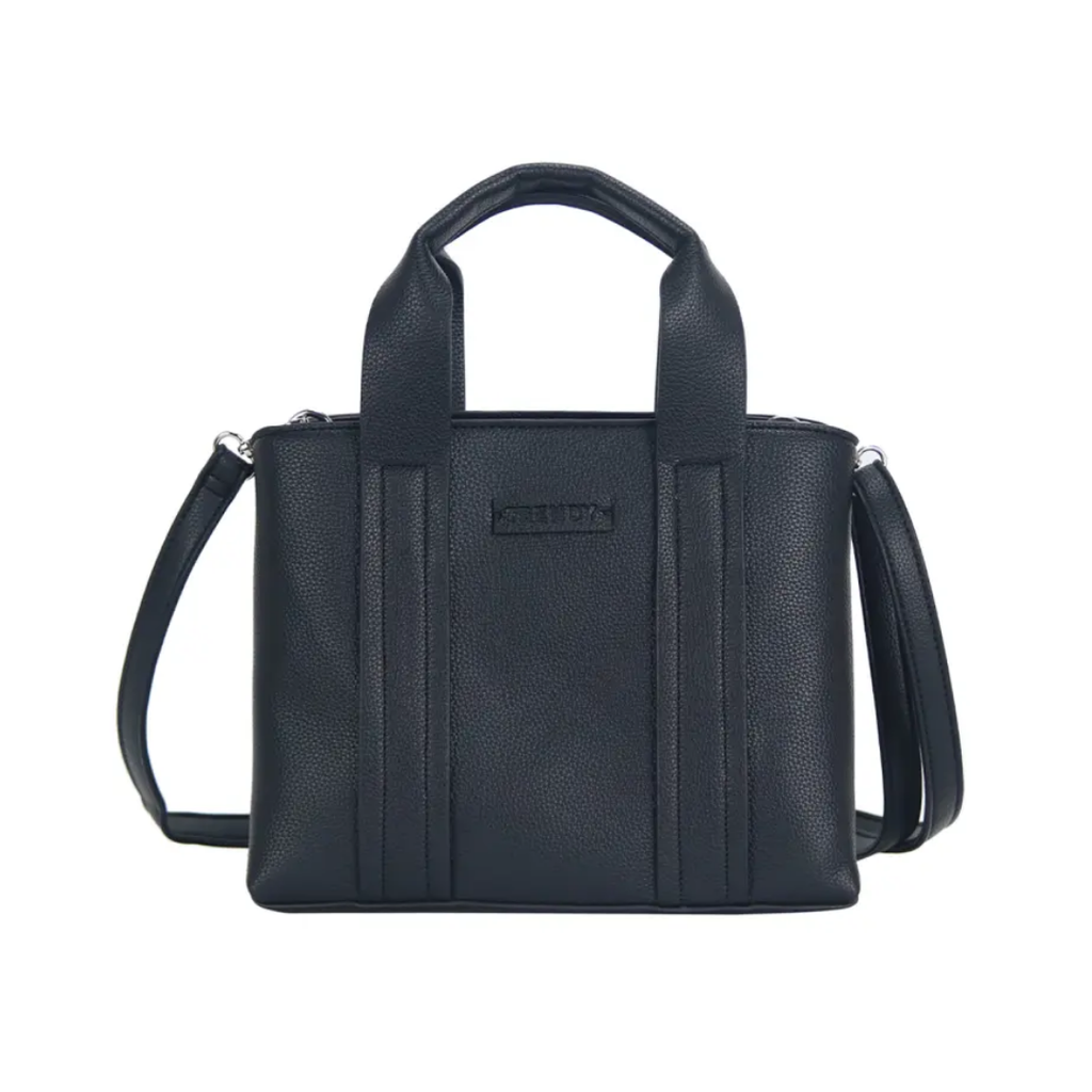 CARTERA COLOR LISO CON APLIQUE TRENDY