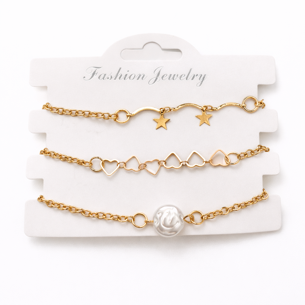 SET PULSERA X 3 DIJE CORAZON