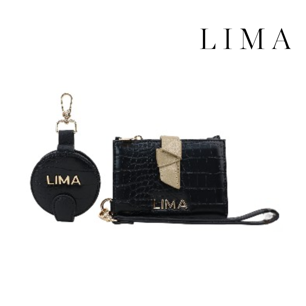 BILLETERA + MONEDERA CROCO LIMA