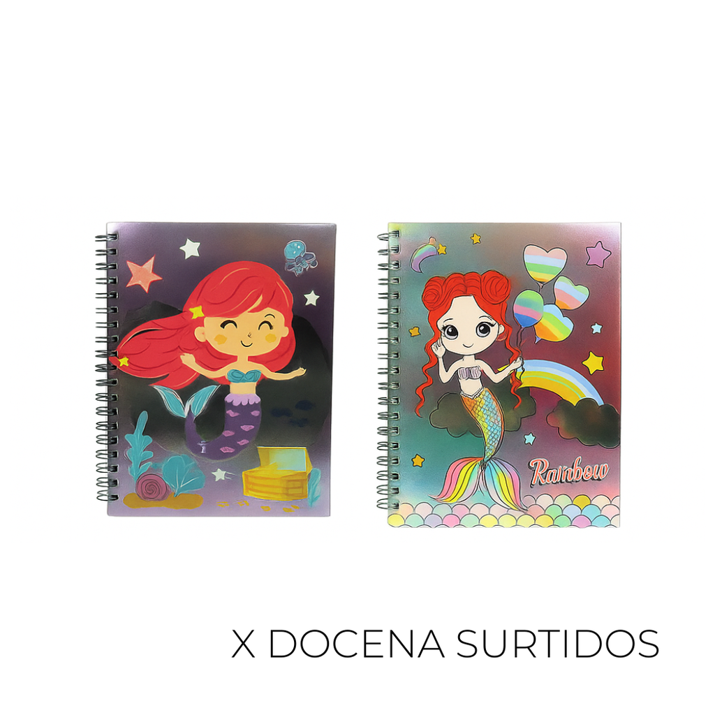 CUADERNO HOLOGRAFICO DE SIRENA X12