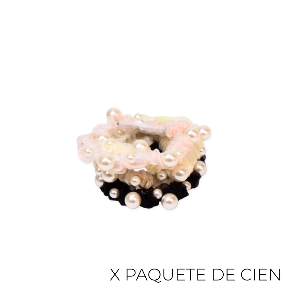 COLEROS TUL CON PERLAS PAQUETE X100