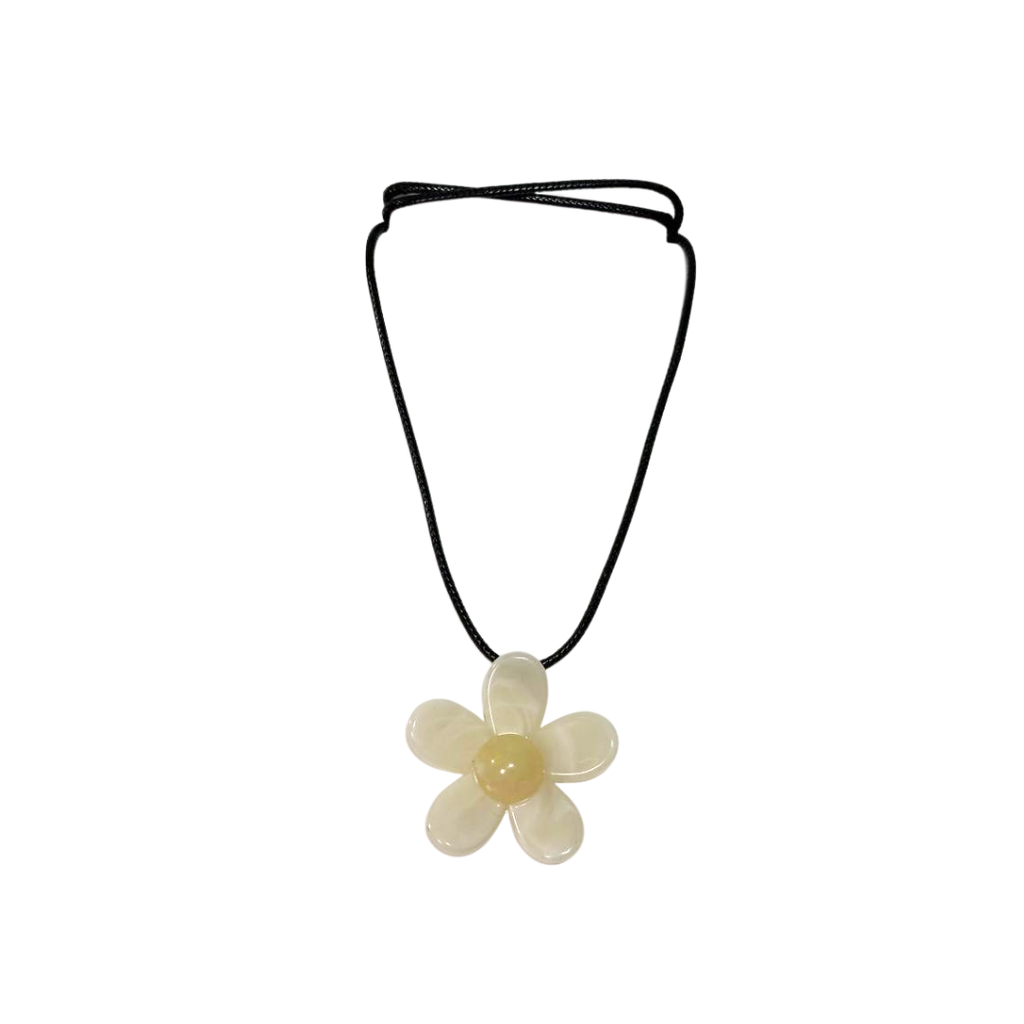 COLLAR CHOKER DIJE FLOR ACRILICA