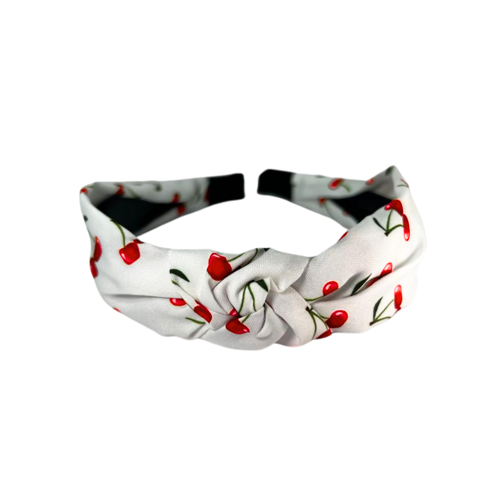 VINCHA RIGIDA CON ESTAMPA CHERRY