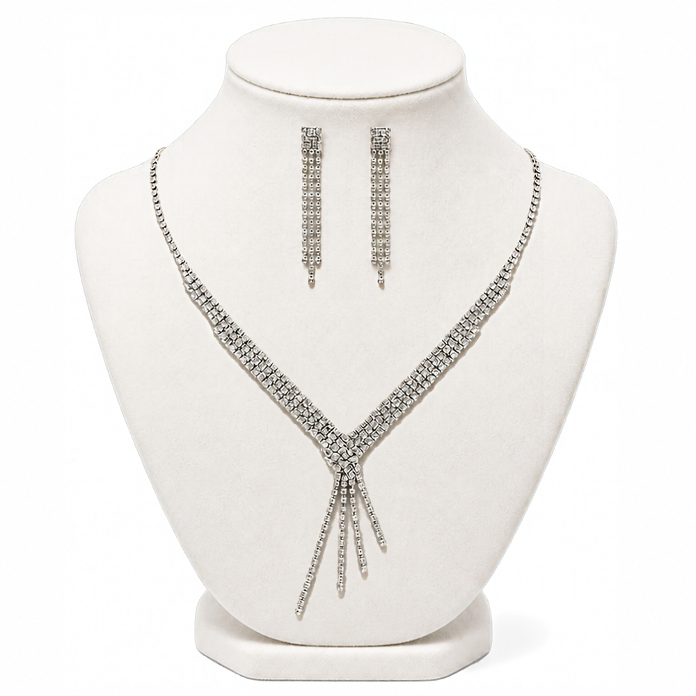 SET COLLAR + AROS STRASS CRUZADO