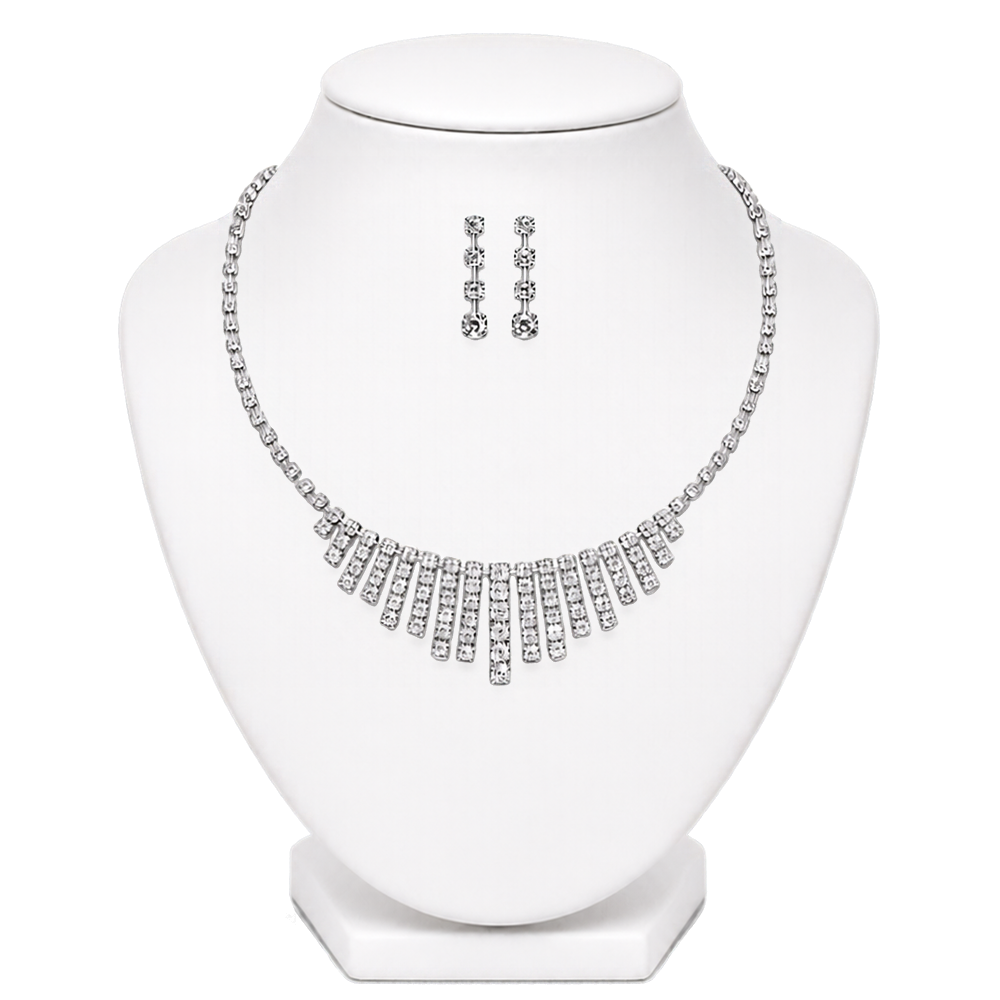 SET COLLAR + AROS STRASS COLGANTE