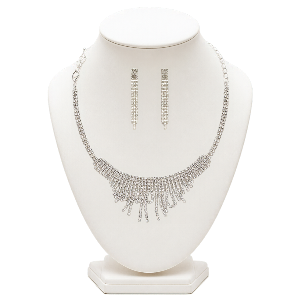 SET DE COLLAR + AROS STRASS COLGANTE