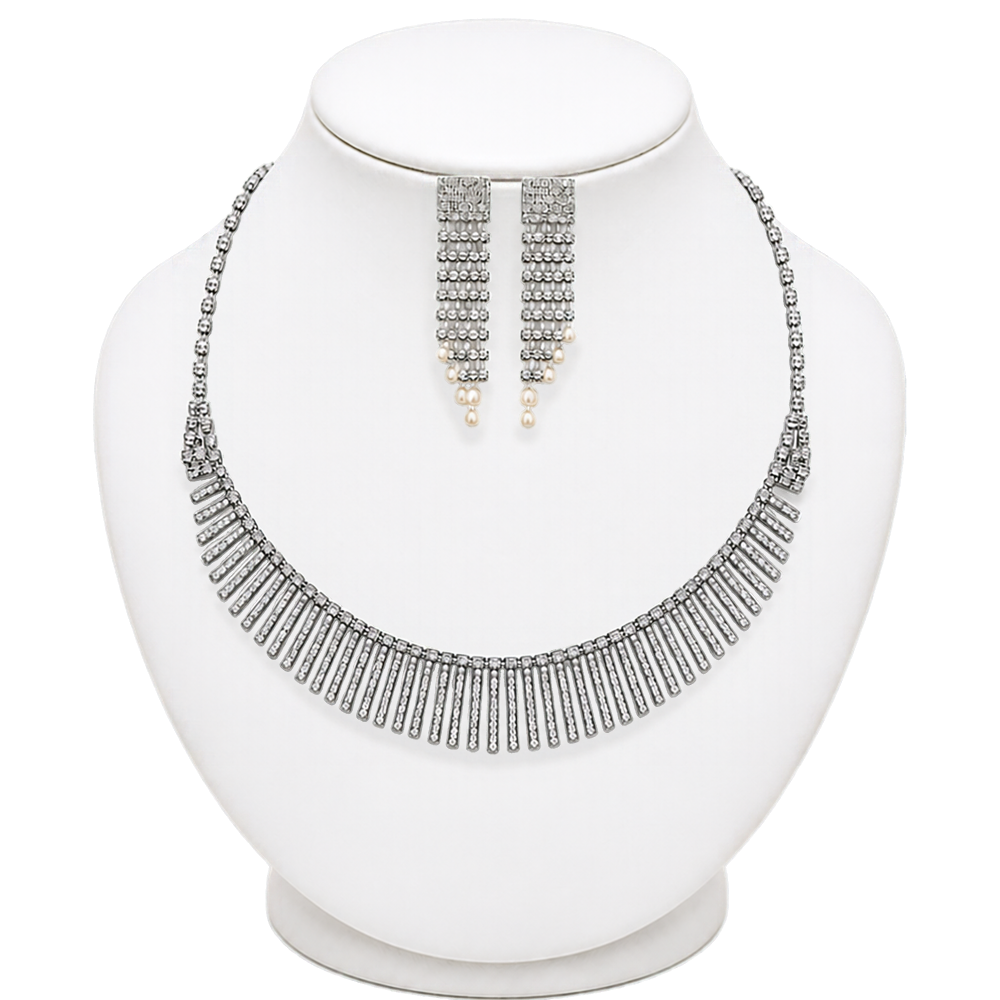 SET COLLAR + AROS STRASS COLGANTE