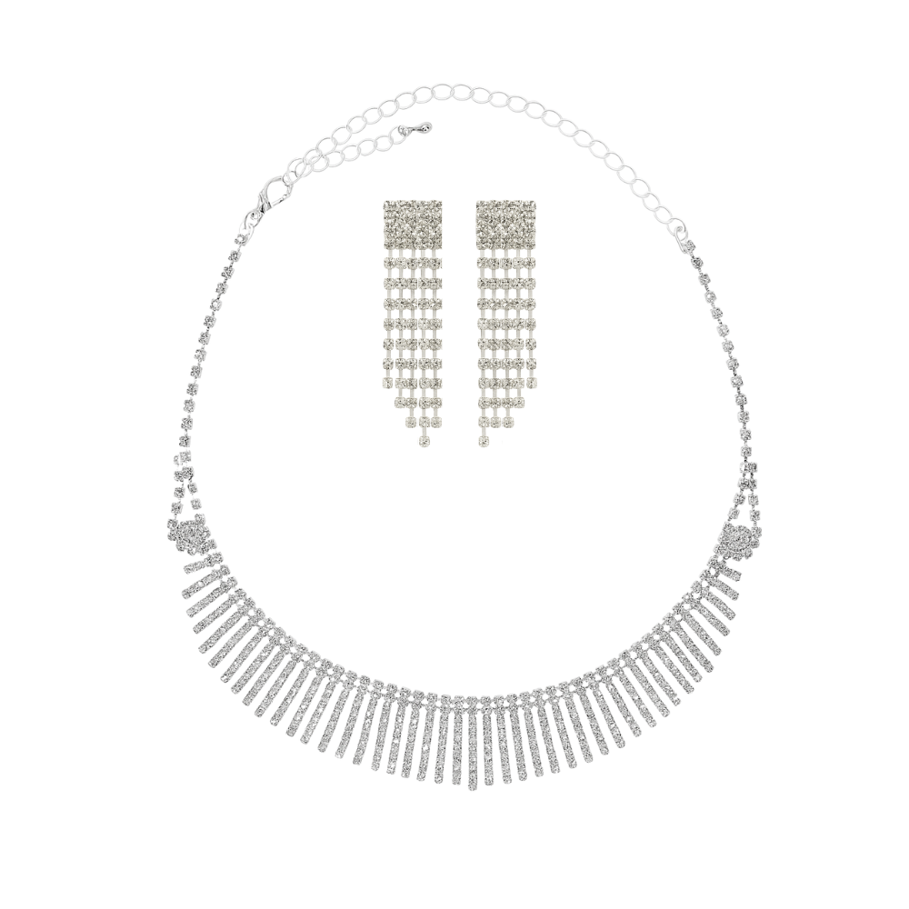 SET COLLAR + AROS STRASS COLGANTE