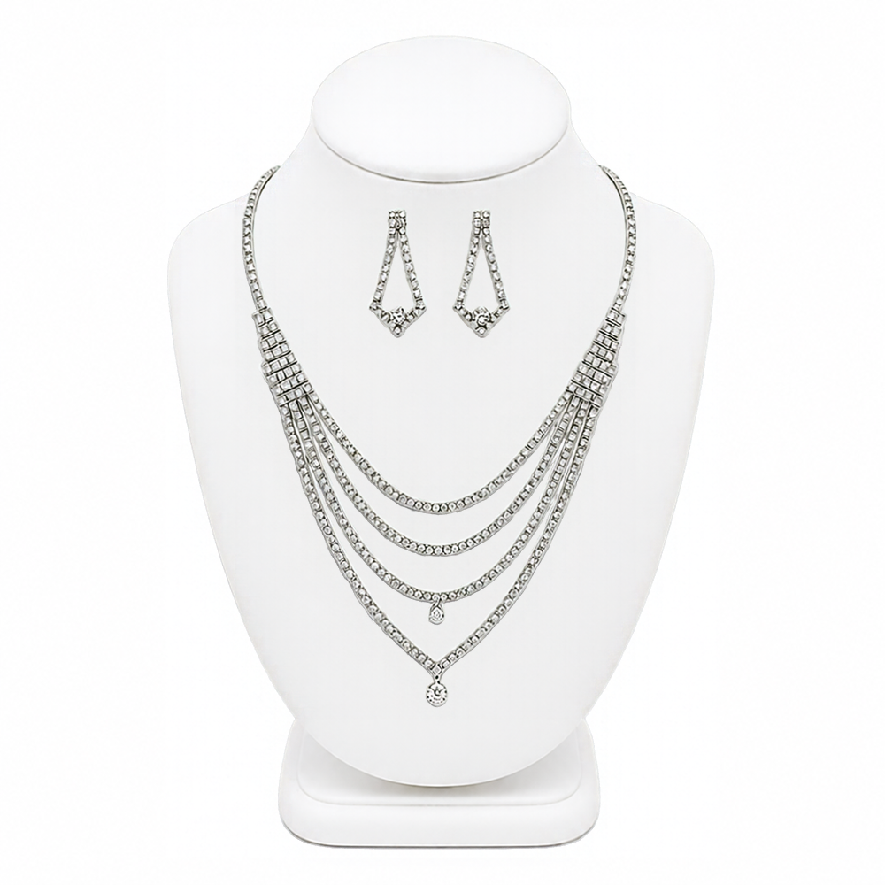 SET COLLAR + AROS STRASS MULTI CADENA