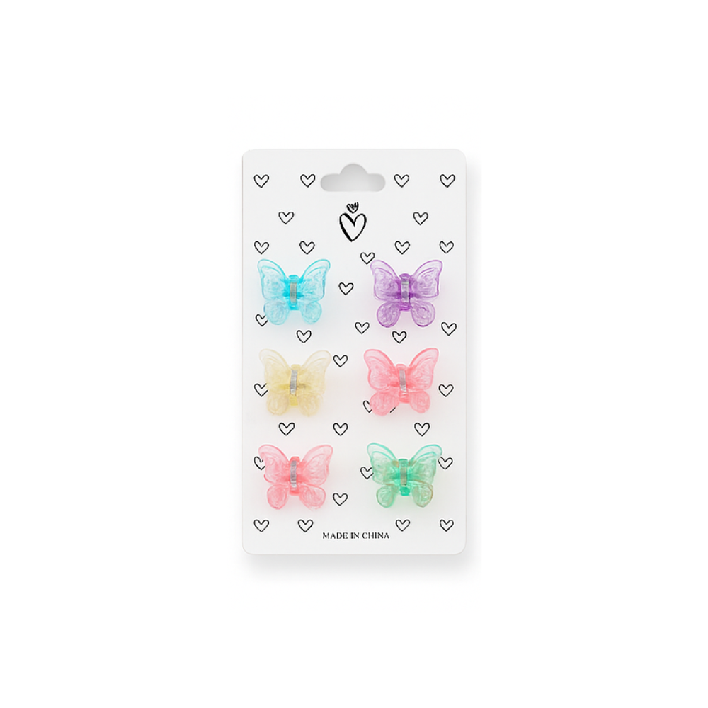 SET BROCHE PINZA MARIPOSA X6