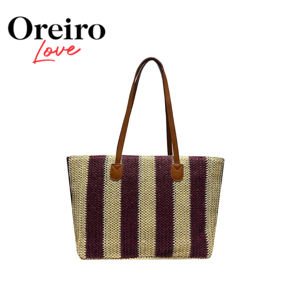 BOLSO DE PLAYA A RAYAS OREIRO LOVE