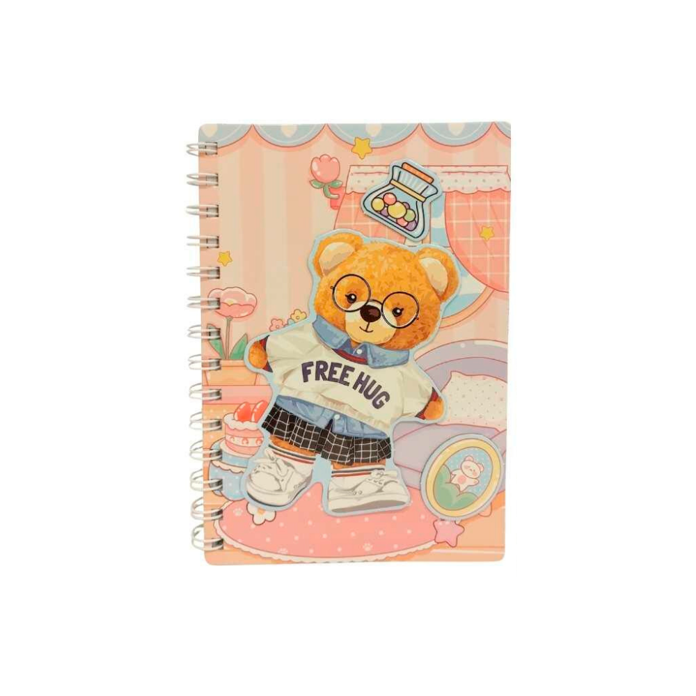 CUADERNO PORTADA IMAN OSO KAWAII