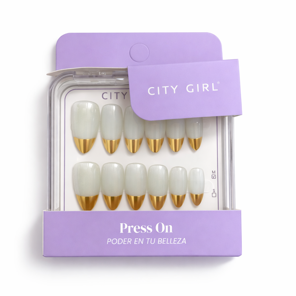 UÑAS PRESS ON ALMENDRA FRANCESITA