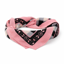 PAÑUELO ESTAMPADO ROSA CON NEGRO TRENDY