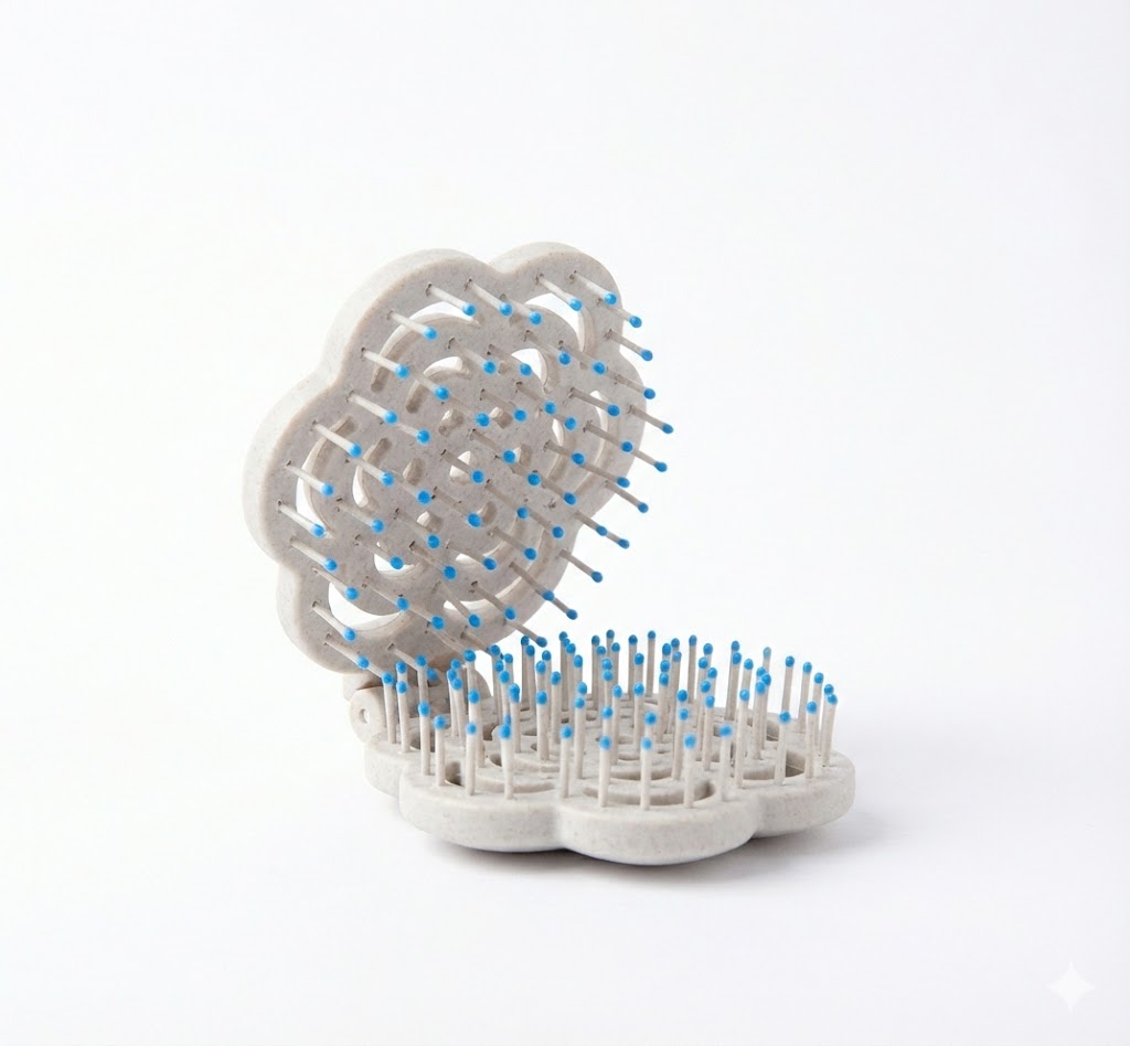 CEPILLO PARA EL CABELLO PLEGABLE CON ESPEJO