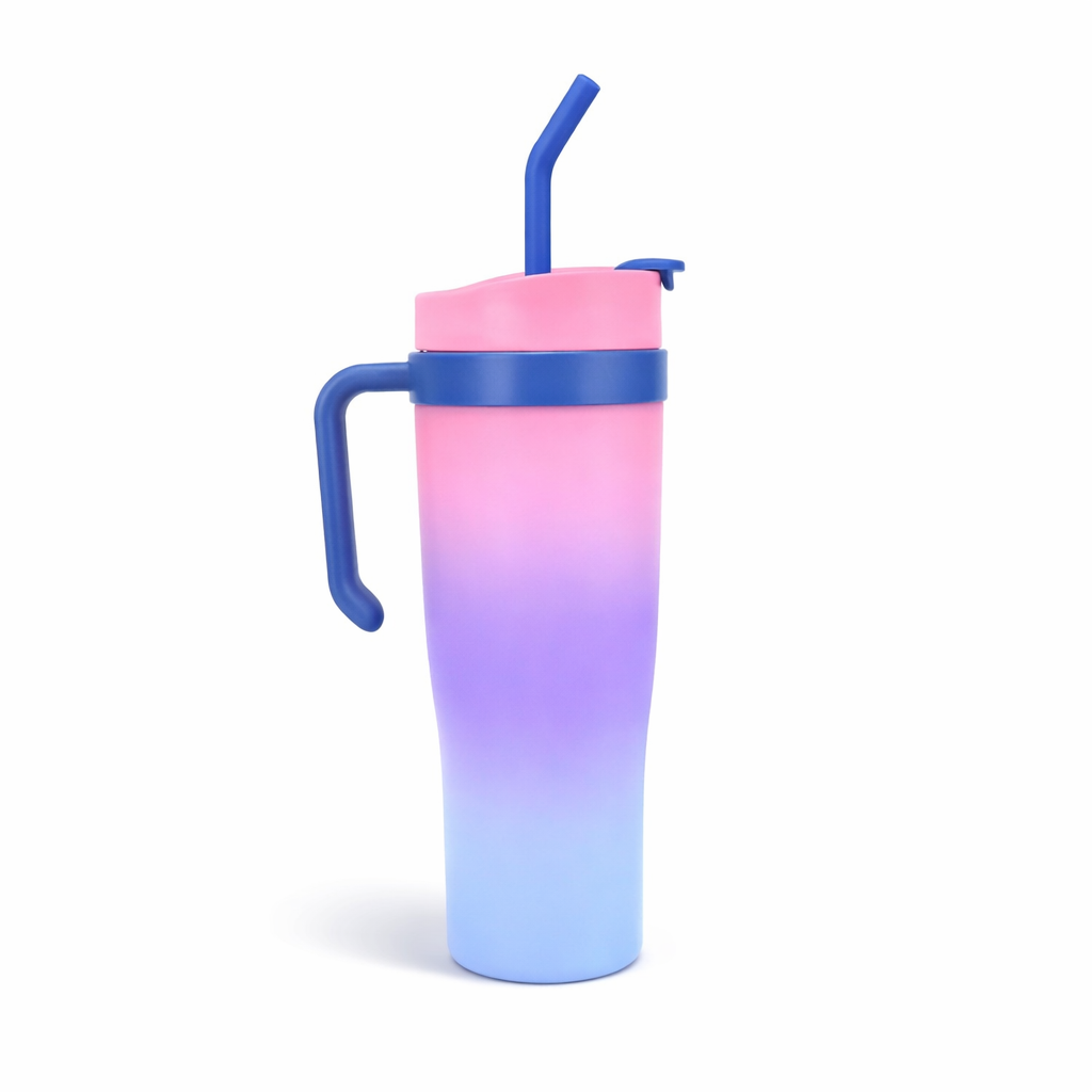 VASO PLASTICO CON SORBETE TRENDY