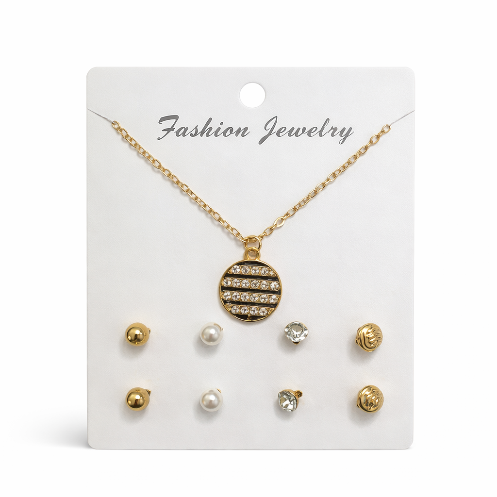 SET COLLAR + AROS X 4 CON GEMA