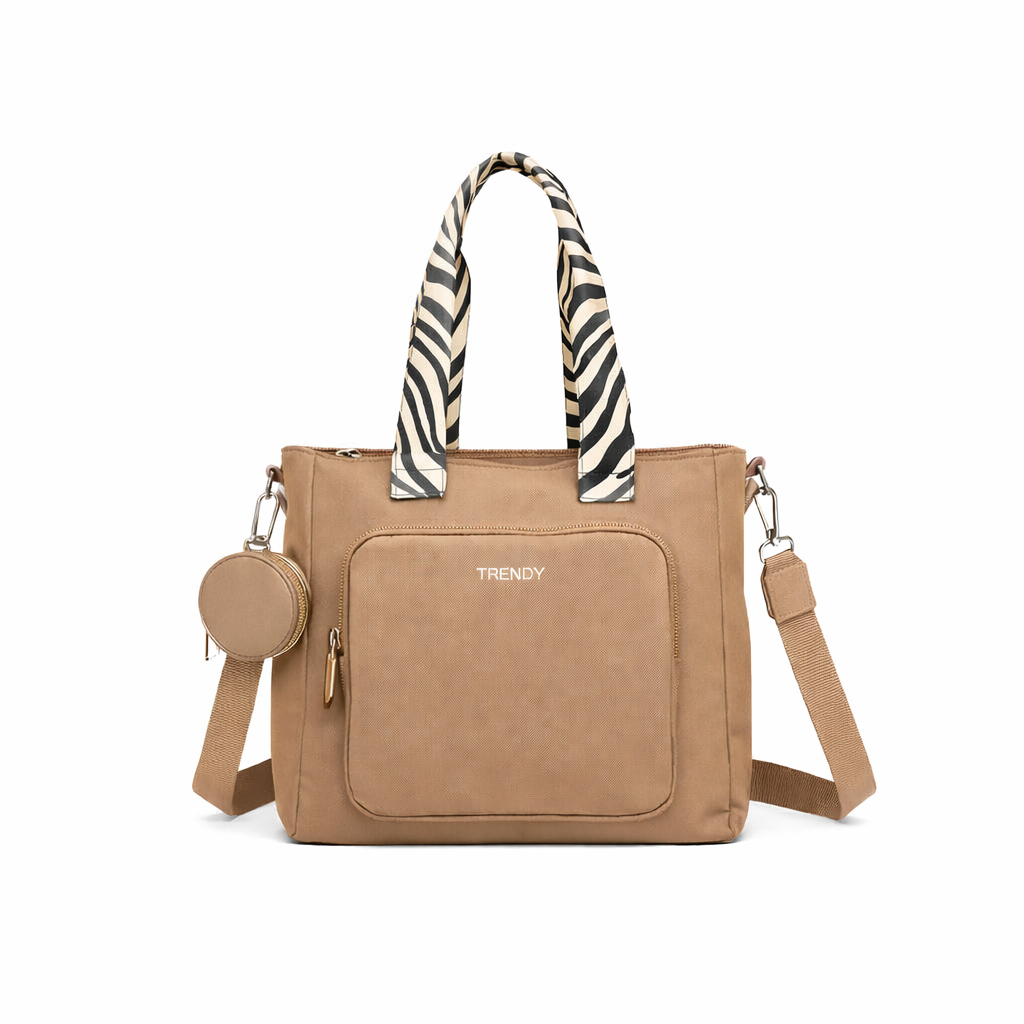 CARTERA LISA Y CORREA ESTAMPADA TRENDY