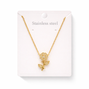 CADENA DIJE FLOR ACERO QUIRURGICO