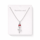 CADENA DIJE FLOR ACERO QUIRURGICO