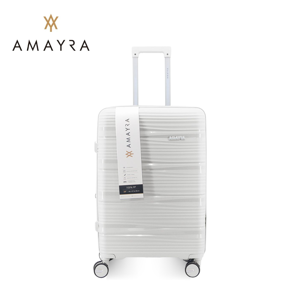 VALIJA 20" RELIEVE BLANCA AMAYRA