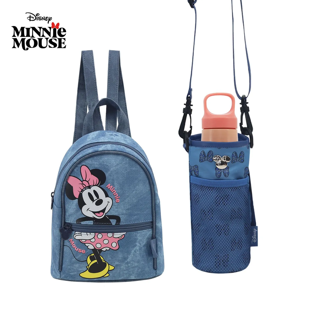 MOCHILA + PORTABOTELLA MINNIE MOUSE DISNEY