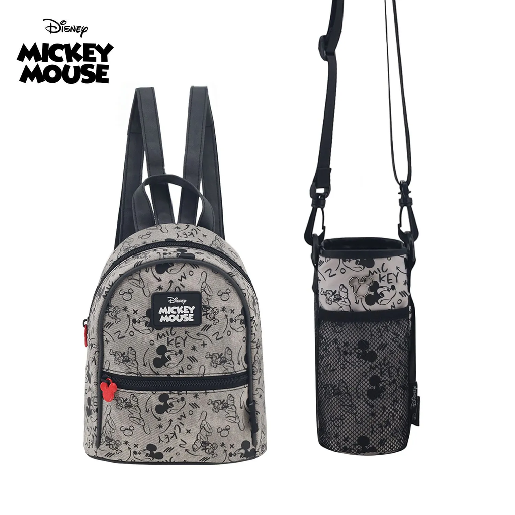 MOCHILA + PORTABOTELLA MICKEY MOUSE DISNEY
