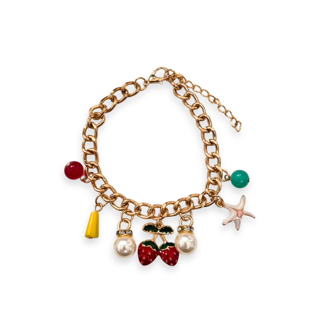 PULSERA DORADA DIJE MULTICHARM