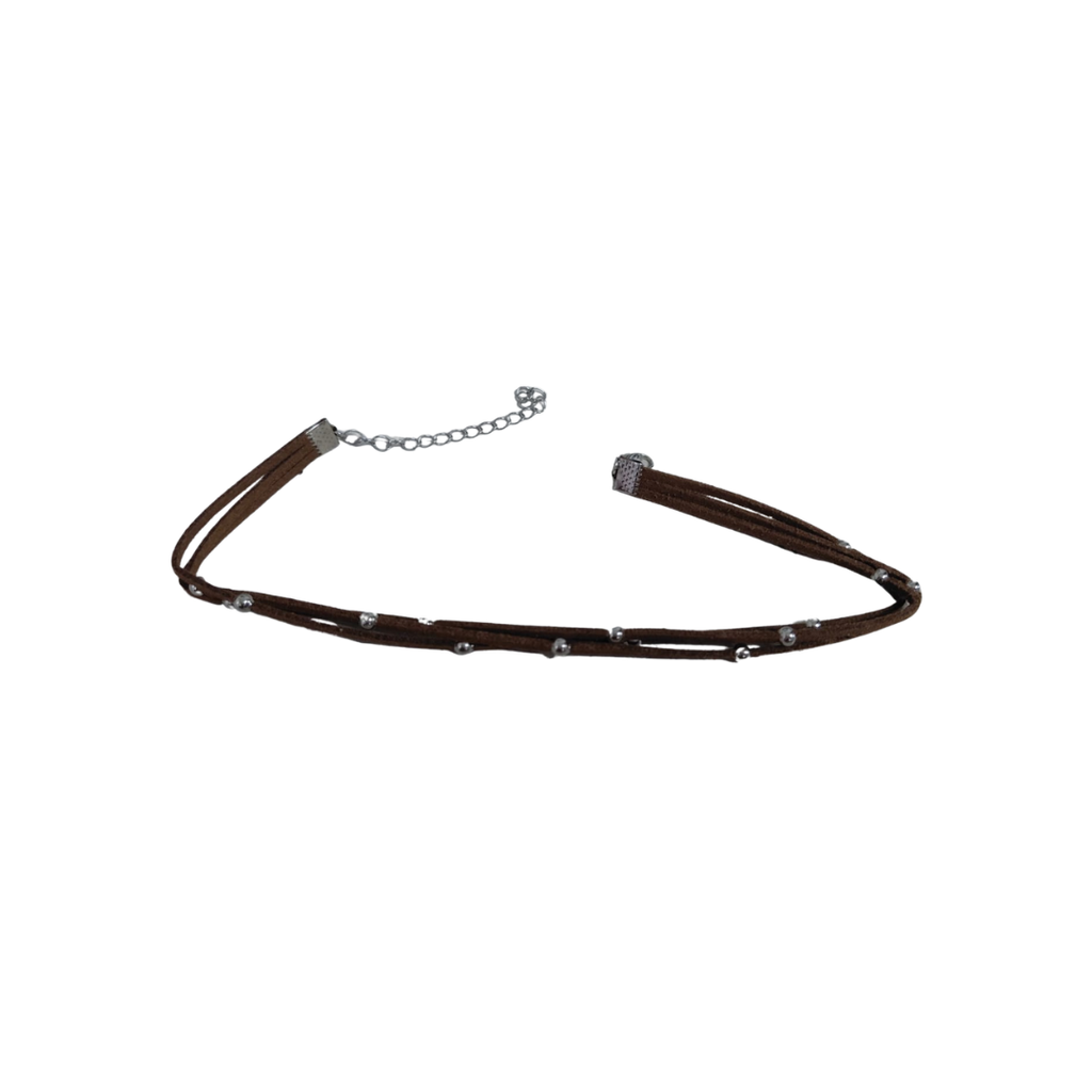 COLLAR CHOKER CON PERLAS METALICAS