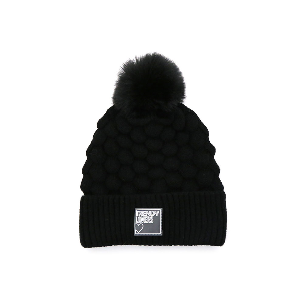 GORRO CON POMPON APLIQUE TRENDY