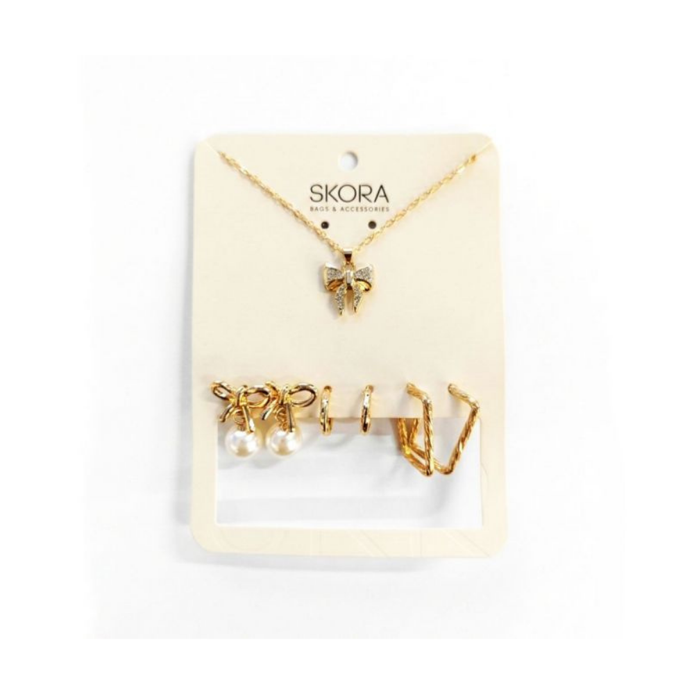 SET AROS + COLLAR STRASS SKORA