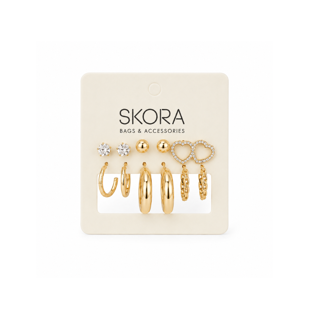 SET AROS ARGOLLA X6 STRASS SKORA