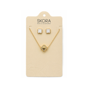 SET AROS + COLLAR TREBOL SKORA
