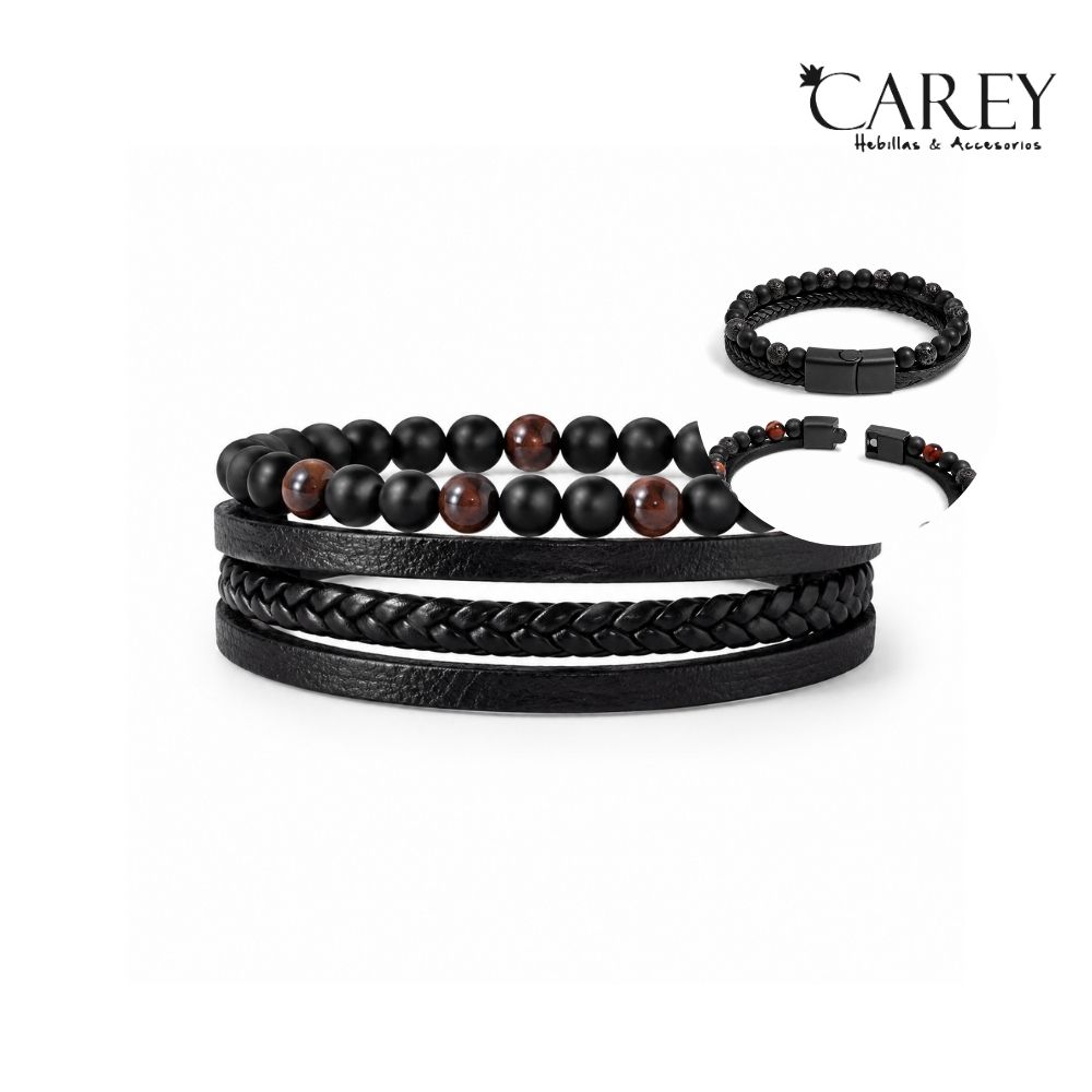 PULSERA HOMBRE VINTAGE CON CIERRE IMANTADO CAREY