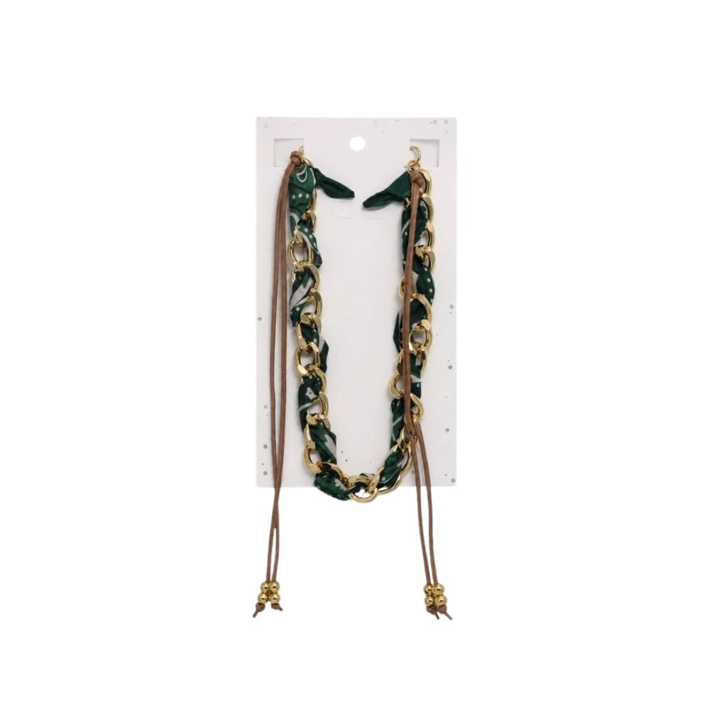 COLLAR CHOKER DE ESLABONES DORADOS CON LAZO
