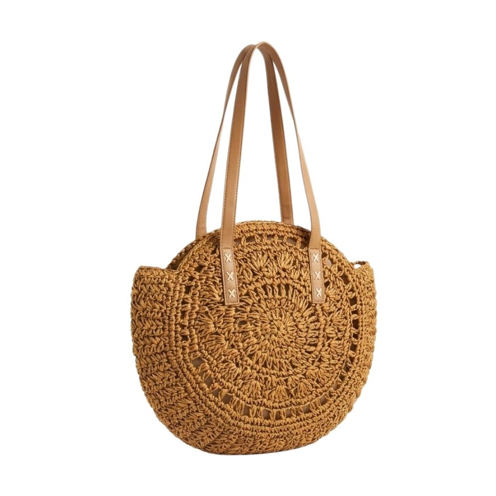 BOLSO DE PLAYA REDONDO DE RAFIA