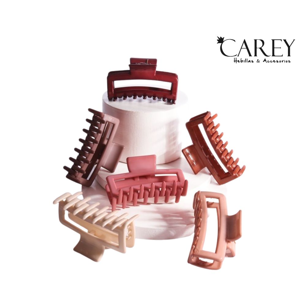 BROCHE PINZA RECTANGULAR OPEN NUDE CAREY