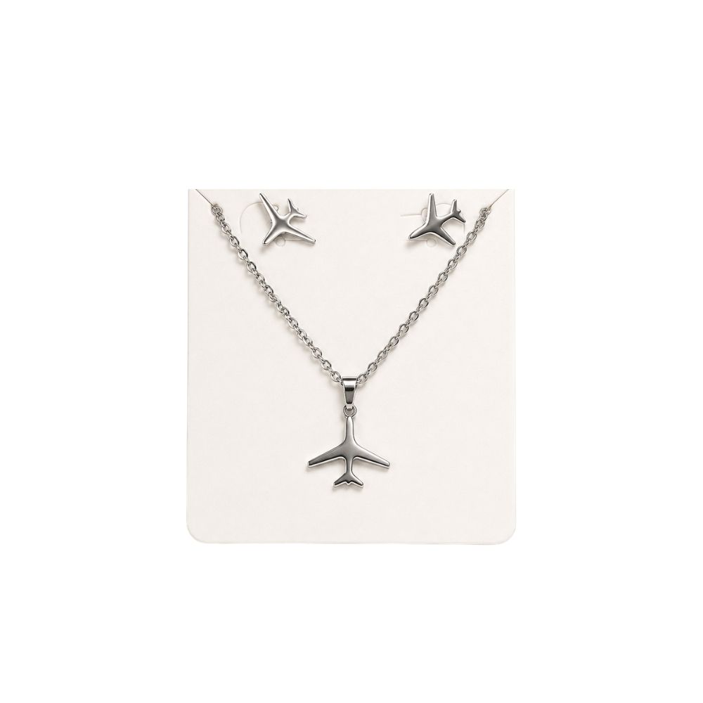 SET DE COLLAR Y AROS AVIÓN VIAJERO