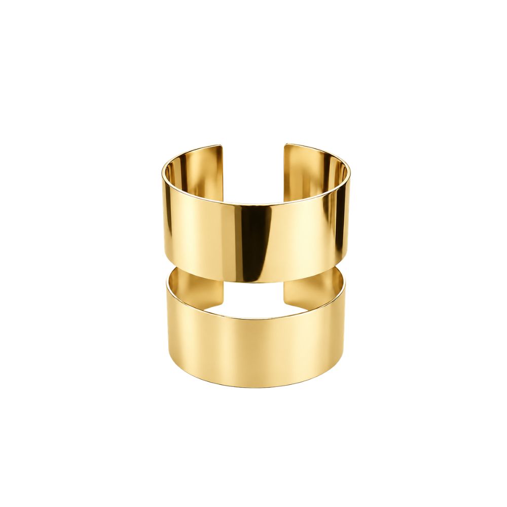 BRAZALETE RIGIDO DISEÑO DOBLE BANDA CALADA