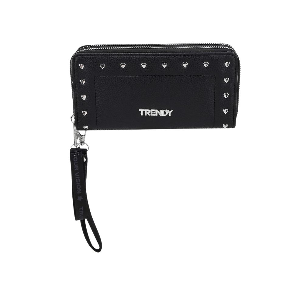 BILLETERA CON TACHAS Y CORREA DE MUÑECA TRENDY