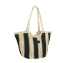 BOLSO TOTE PLAYERO RAYADO CON MANIJAS TRENZADAS TRENDY