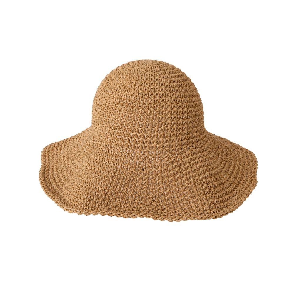 SOMBRERO PILUSO CAPELINA TEJIDO A CROCHET DE RAFIA LISO TRENDY