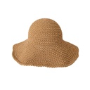 SOMBRERO PILUSO CAPELINA TEJIDO A CROCHET DE RAFIA LISO TRENDY